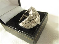 Sterling Silver Ornate Lady's Filigree Ring - NOS