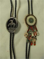 2pc Southwest Style Leather Bolo Ties