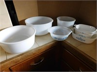 7 Pcs-3 Corningware, 3 Glassbake Bowls,