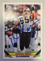 Chargers Junior Seau Signed Card with COA