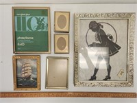 (6) Picture Frames and Silhouette Picture