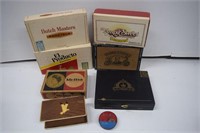 8 Vintage Cigar Boxes and Tin