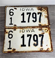 Iowa License Plates Vintage