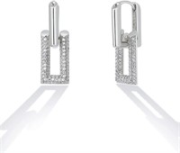 14k Gold-pl. 1.20ct White Sapphire U-earrings
