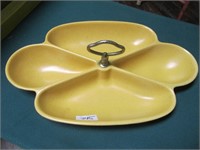 Mustard Yellow California Pottery Tidbit Tray