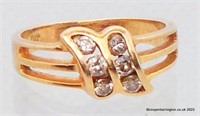 14ct Yellow Gold Mounted Vented Diamond Ring