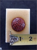 Chinese Cinnabar button