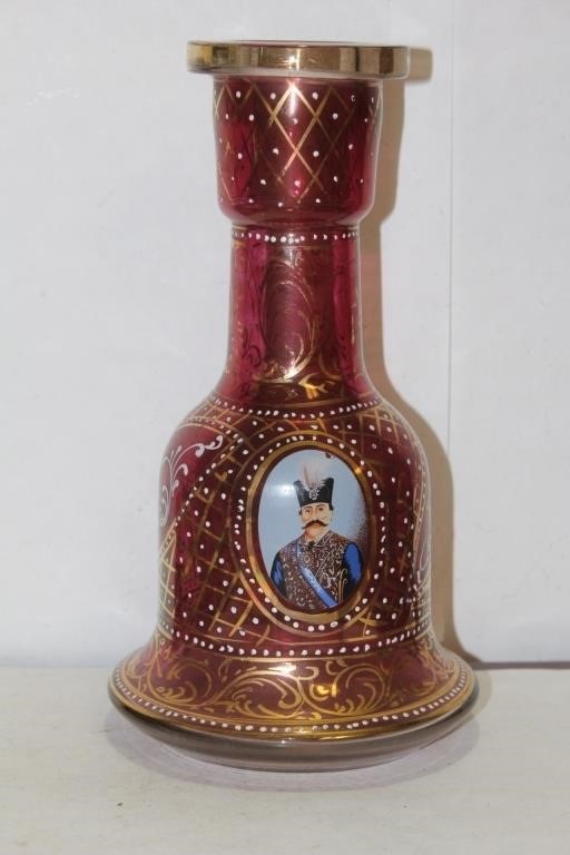 A Cranberry Glass Bottle