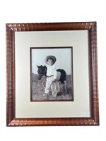 A Framed Little Cowboy w/ Pony Photo