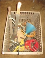 Large lot of hand tools includes machette, hand