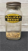 Antique Halifax Seeds Decaled Jar With Beets Label