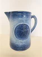 Blue & White Stoneware Butterfly Pitcher