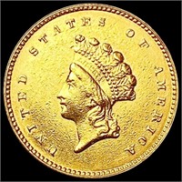 1854 Rare Gold Dollar CLOSELY UNCIRCULATED