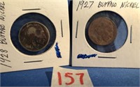 1927,1928 Buffalo Nickels