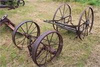 Antique 2-Wheel Yard Cart