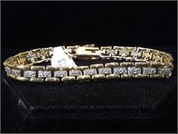 Sterling two-tone link bracelet, 25.7g