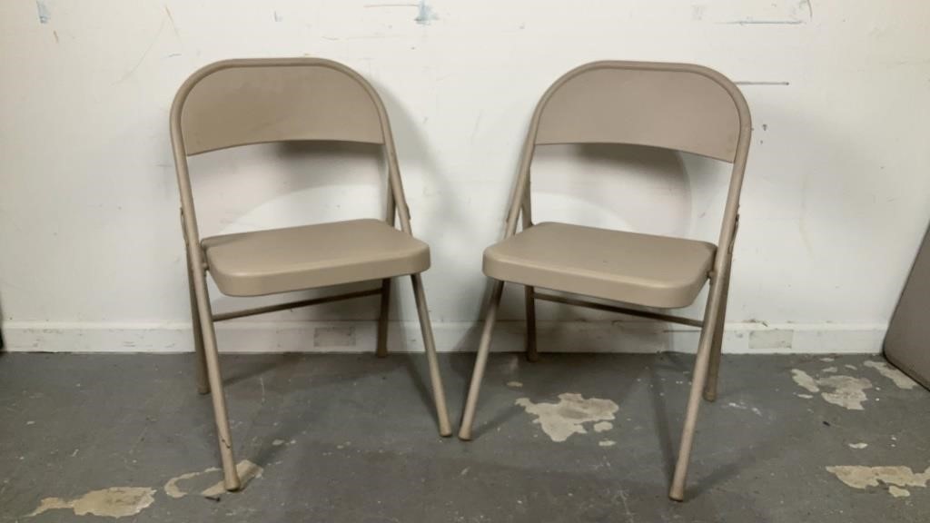 Pair of Metal Folding Chairs