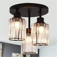 CWarmozy Crystal Ceiling Light Fixture 3-Light