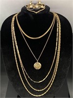 Vintage gold tone jewelry collection
