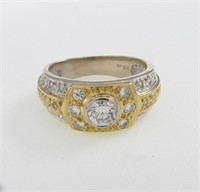 18K Two-Tone Diamond Band Ring