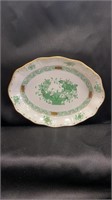 Herend Chinese Bouquet Green, Small Oval Dish, 7