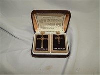 Pair Sterling Silver Marriage Cross Pendants