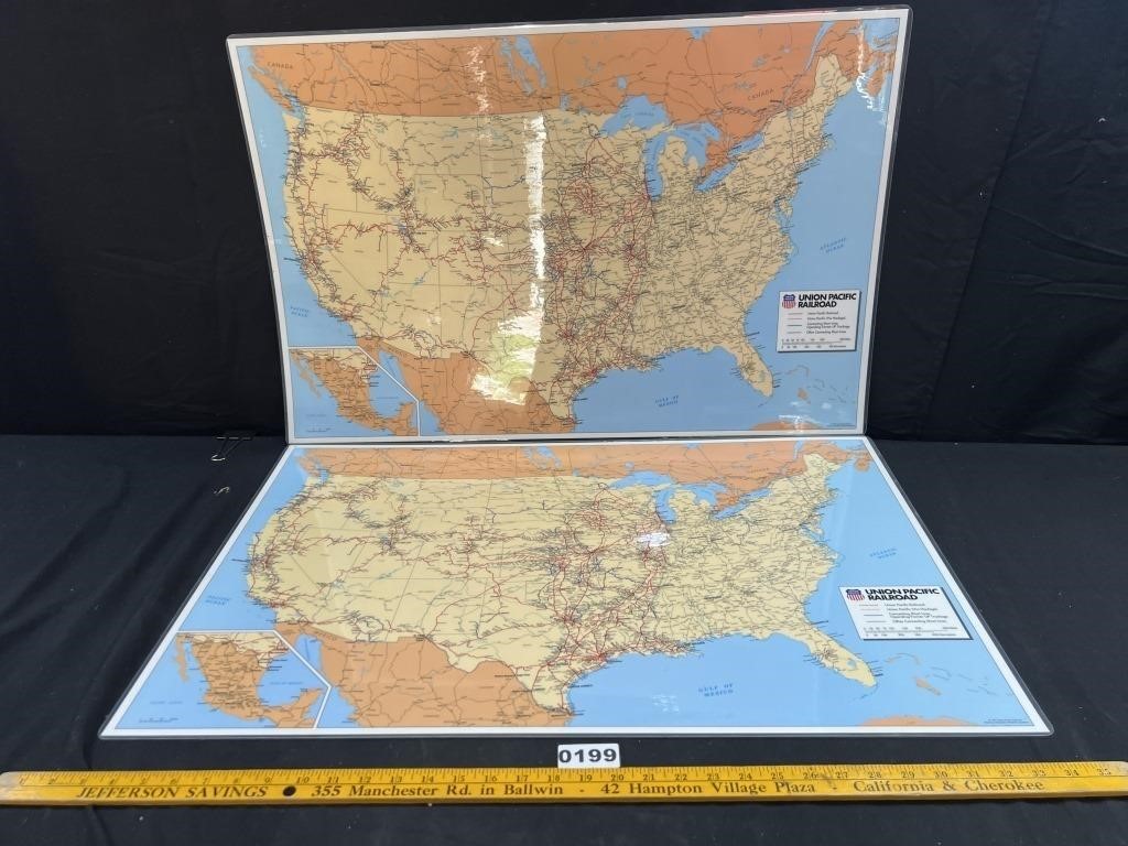 Union Pacific Laminated Railway Maps