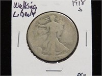 1918 S WALKING LIBERTY HALF DOLLAR 90%