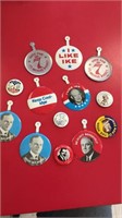 Misc reproduction political pin backs and tin