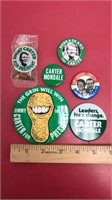 5 Jimmy Carter Political Pin Backs-plus a promo