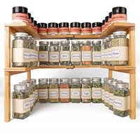 Bamboo Spice Rack Organizer