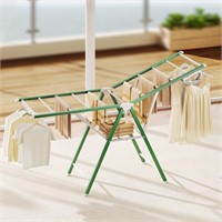 55 Foldable Clothes Drying Rack  Green
