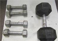 40lbs. & (4) 5lbs. Hand Weights