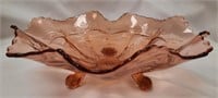 Fenton Pink Stag & Holly 11.5" Bowl