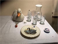 Vintage country geese glass set
