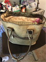 Purse with knitting supplies