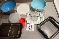 Plastic Bowls, Baking Pans & Miscellaneous