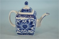 Blue and White Nantucket Teapot