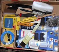 Box lot-NEW Painting supplies: brushes, tape, etc.