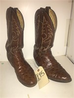 VINTAGE OSTRICH MEN'S WRANGLER LEATHER BOOTS