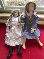 Two large porcelain dolls