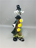 end of day art glass clown- 12" tall