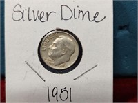 1951 Silver Roosevelt Dime