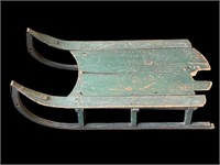 Antique Green Wood Sled