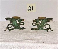 Brass Dragon Candle Holders