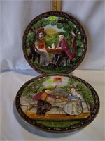 Pair of Gereman Handpainted Scenic Plates