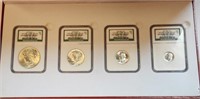 4 Piece Certified Binion Silver Coin set.