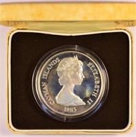 1983 Cayman Islands $25.00 Silver Proof.