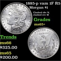1885-p vam 1F R5 Morgan $1 Grades GEM+ Unc
