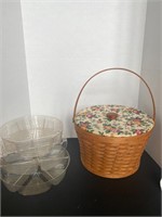 Longaberger Sewing Basket & Inserts